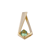 Faceted Quartz Green Amethyst Gemstone Pendant Charms, Gold Plated Connectors.