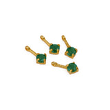 Gold Plated Green Onyx Pendant: Prong Set Gemstone Connector.