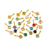 Gold Plated Green Onyx Pendant: Prong Set Gemstone Connector.